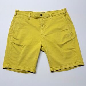 Mavi Simon Mens Mustard Yellow Chino Shorts Slim Fit Size 38 Cotton Stretch